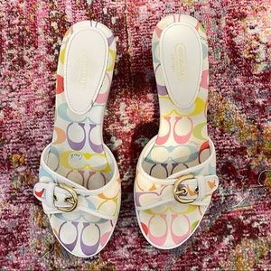 Coach multi color perry wedge